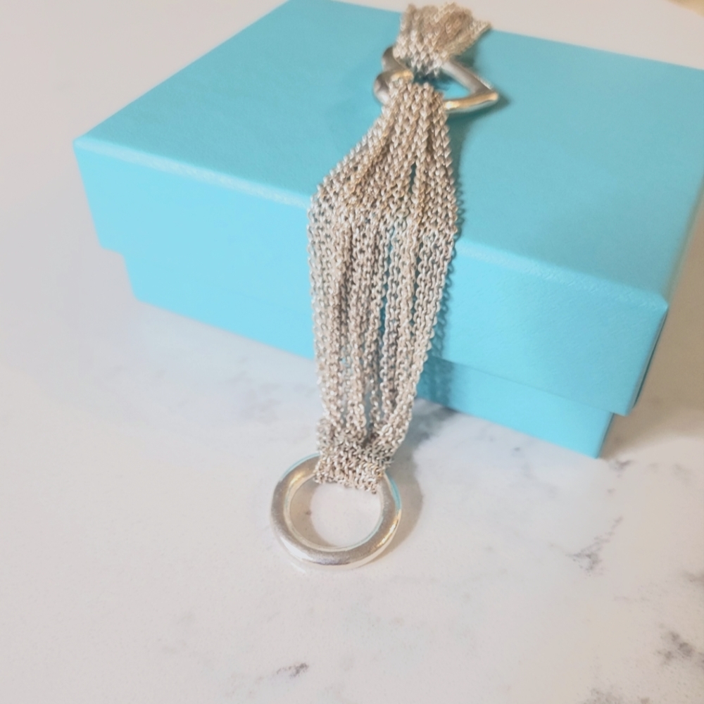 Tiffany & Co Heart Multi Strand Toggle Bracelet 7.5". - Picture 4 of 7